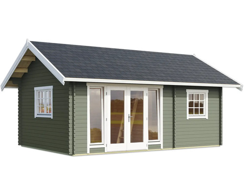 Gartenhaus aus Holz mit Doppeltür und Fenstern