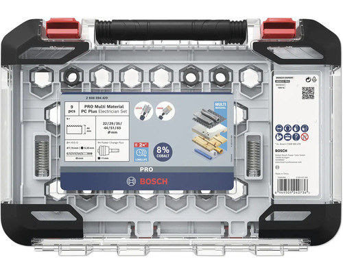 PC Plus Lochsägen-Set Bosch Pro Multi Material 20-65 mm 9 tlg. Bosch Pro Multi Material PC Plus Elektriker-Set in einem Werkzeugkoffer