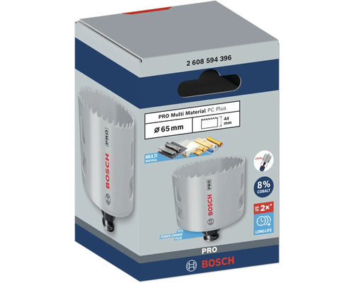 Bosch Pro Multimaterial Lochsäge PC Plus mit 65 Millimeter Durchmesser in Verpackung