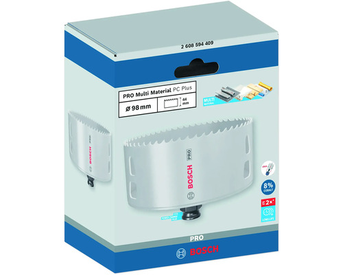 Bosch Pro Multi Material PC Plus Lochsäge mit einem Durchmesser von 98 Millimeter