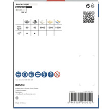 Bosch Expert Produktinformationen mit Angaben zu Umdrehungen pro Minute, Sicherheitsvorkehrungen und Produktdetails