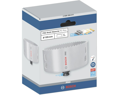 Bosch Pro Multi Material PC Plus Lochsäge, Durchmesser 105 mm