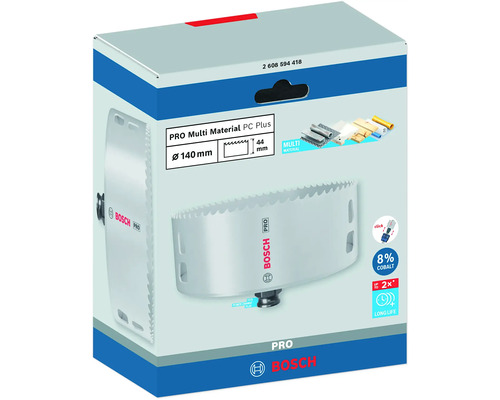 Bosch Pro Multimaterial Lochsäge PC Plus, Durchmesser 140 Millimeter, 8 Prozent Kobalt