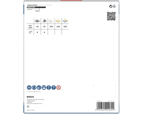 Bosch Expert Bosch Pro Produktverpackung mit technischen Daten und Sicherheitshinweisen