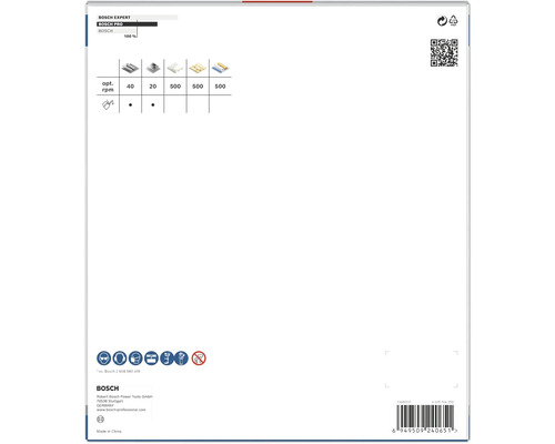 Bosch Expert Produktinformationen zu Schleifmitteln und Drehzahlen