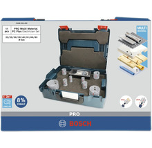 Bosch Pro Multi Material Lochsägen Set für Elektriker, elf Teile in geöffnetem Koffer