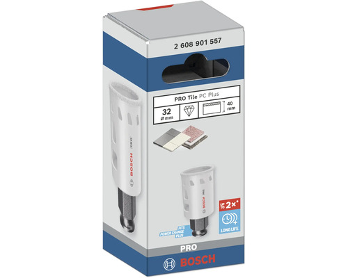 PC Plus Lochsäge Bosch Pro Tile 32 mm 1 Stück Bosch Pro Fliesenbohrer Pro Tile PC Plus mit 32 Millimeter Durchmesser im Karton