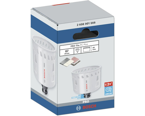 Bosch Pro Fliesenlochsäge PC Plus, Durchmesser 67 Millimeter, Verpackung