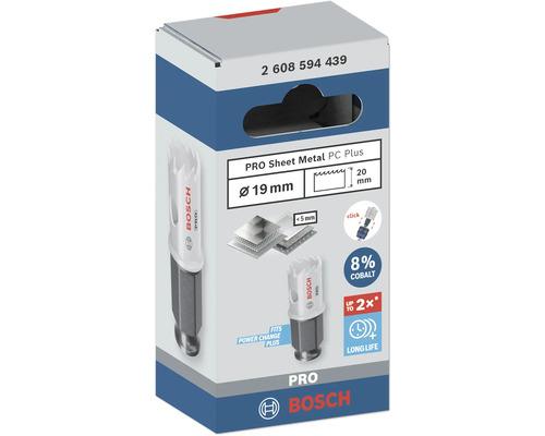 Bosch Pro Sheet Metal PC Plus Lochsäge, Durchmesser 19 Millimeter, Verpackungsansicht