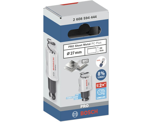 Bosch Pro Blechlochsäge PC Plus mit 27 Millimeter Durchmesser in Verpackung