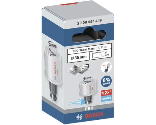 Bosch Pro Blechlochsäge PC Plus mit 35 Millimeter Durchmesser in Verpackung