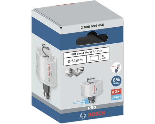Bosch Pro Sheet Metal PC Plus Lochsäge, Durchmesser 54 Millimeter, Verpackung