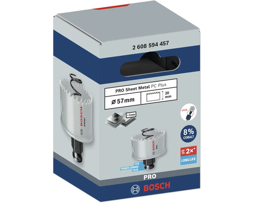 Bosch Pro Sheet Metal PC Plus Lochsäge Verpackung, Durchmesser 57 Millimeter