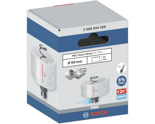 Bosch Pro Sheet Metal PC Plus Lochsäge, 60 Millimeter Durchmesser, Verpackung