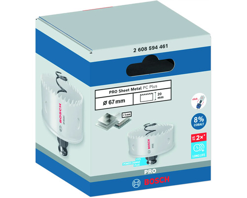 Bosch Pro Sheet Metal PC Plus Lochsäge, Durchmesser 67 Millimeter, im Karton
