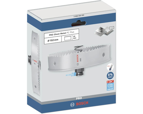 Bosch Pro Sheet Metal PC Plus Lochsäge im Karton, Durchmesser 152 Millimeter