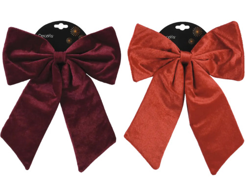 Weihnachtsdekoration Schleife Kunststoff zufällige Farbauswahl Dekorationsschleifen aus Samt in zwei Farben