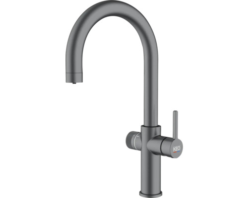 KEO Küchenarmatur für Sprudel SØDA gun metal matt ohne Systembox und Filter Küchenarmatur mit hohem Auslauf