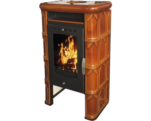 Kaminofen mit Sichtfenster und Holzfeuer