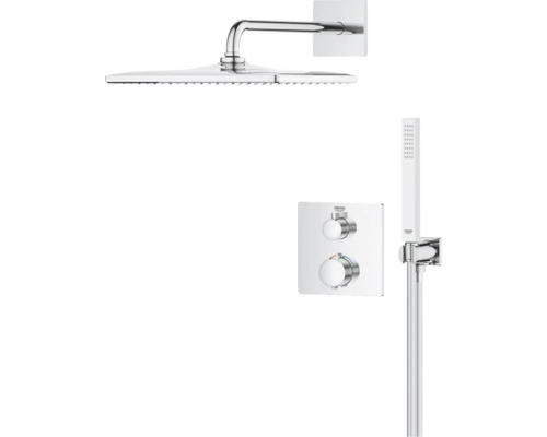 Duschsystem mit Kopfbrause, Handbrause und Thermostatbatterie