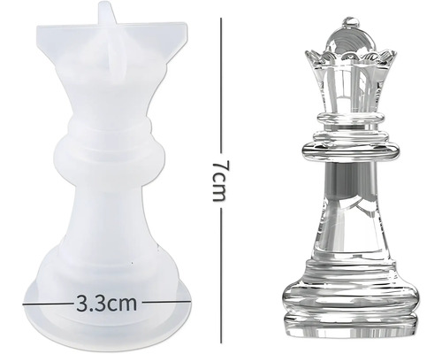 Schachfigurenform Königin, 7 cm hoch und 3,3 cm Basisdurchmesser