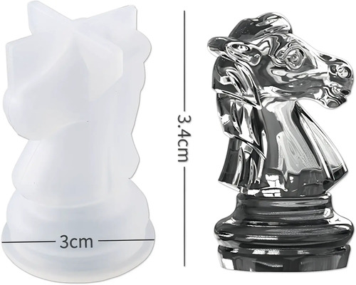 Schachfigurenform zum Basteln einer Schachfigur Ritter mit einer Größe von 3,4 cm.