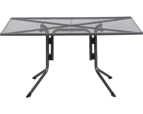 Klappbarer Gartentisch mit Metallgittertischplatte und Stahlgestell