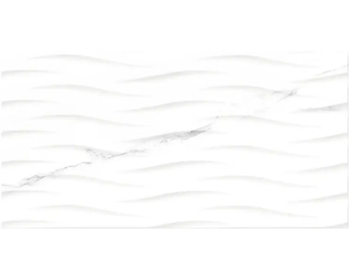 form & style Feinsteinzeug Dekorfliese SIENA weiß 32 x 62,5 x 0,9 cm Weiße Wandfliese mit Wellenstruktur