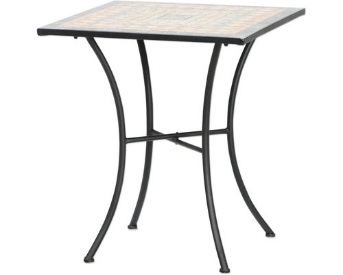 Quadratischer Mosaiktisch mit Metallgestell