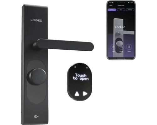 LOQED Touch Schlüsselloses Smart Lock Zugang über Smartphone, PIN-Code oder Touch Loqed Elektronisches Türschloss mit Transponder und Smartphone-App