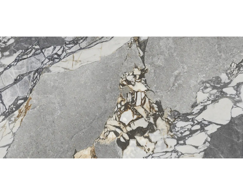 Nahaufnahme einer grauen Fliese mit Marmorierung