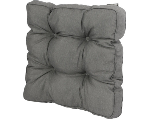 Dekokissen Madison Panama 47 x 47 cm Baumwolle-Polyester grau Graues Stuhlkissen mit Knöpfen