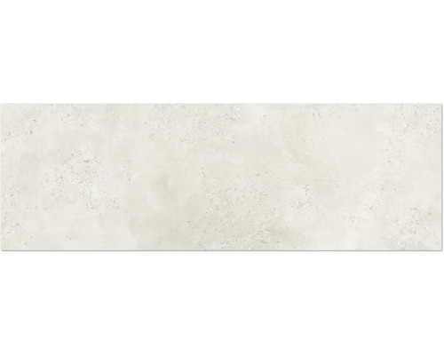 Steingut Wandfliese Fond white 40 cm x 120 cm x 1,1 cm matt tiefenstruktur rektifiziert Helle Keramikfliese mit gesprenkelter Oberfläche