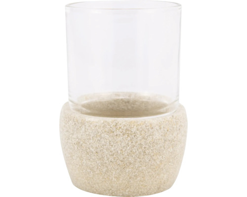 Zahnputzbecher aus Glas mit Steindekor