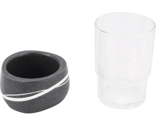 Seifenspender aus Stein mit Glasbehälter