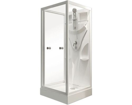 Komplette Duschkabine mit Glastür und Duschkopf