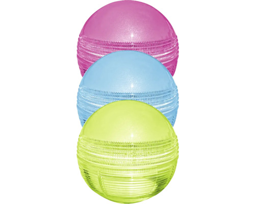 Drei dekorative Kugelleuchten aus Kunststoff