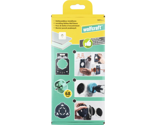 Wolfcraft Hohlwanddosen Installationsset Verpackung