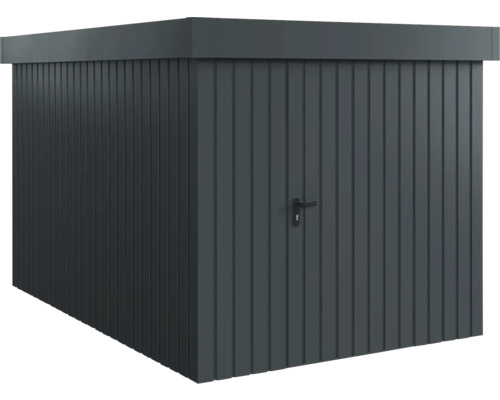 Gerätehaus Hörmann EcoStar Euroline Flachdach, Einzeltür 237 x 325 cm anthrazit Gerätehaus aus Metall mit Tür und Griff