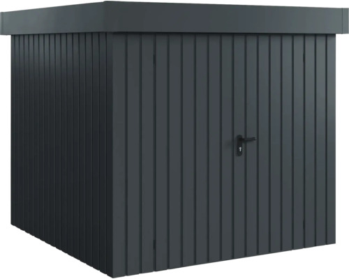 Gerätehaus Hörmann EcoStar Euroline Flachdach, Doppeltür 237 x 229 cm anthrazit Gartenschrank aus Metall mit Tür und Griff