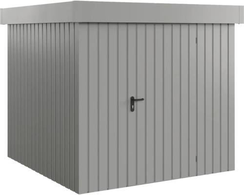 Gerätehaus Hörmann EcoStar Euroline Flachdach, Einzeltür 237 x 229 cm grau Metall Gerätehaus mit Tür und Griff
