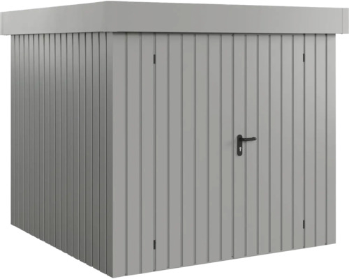 Gerätehaus Hörmann EcoStar Euroline Flachdach, Doppeltür 237 x 229 cm grau Geräteschrank mit Tür und Griff für den Außenbereich