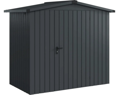 Gerätehaus Hörmann EcoStar Euroline Satteldach, Einzeltür 237 x 134 cm anthrazit Geräteschuppen aus Metall mit Tür und Dach
