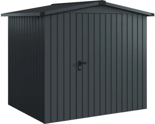 Gerätehaus Hörmann EcoStar Euroline Satteldach, Einzeltür 237 x 181 cm anthrazit Metall Gerätehaus mit Tür