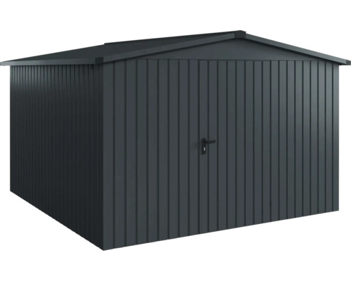 Gerätehaus Hörmann EcoStar Euroline Satteldach, Einzeltür 333 x 325 cm anthrazit Metall Gerätehaus mit Satteldach und Tür