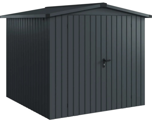 Gerätehaus Hörmann EcoStar Euroline Satteldach, Doppeltür 237 x 229 cm anthrazit Metall Gerätehaus mit Tür und Dach