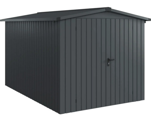 Gerätehaus Hörmann EcoStar Euroline Satteldach, Doppeltür 237 x 325 cm anthrazit Metall Gerätehaus mit Tür und Satteldach