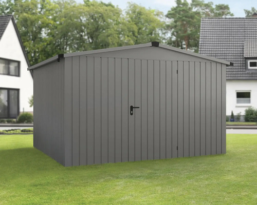 Gartenhaus Hörmann EcoStar Euroline Satteldach, Einzeltür 333 x 325 cm graualuminium