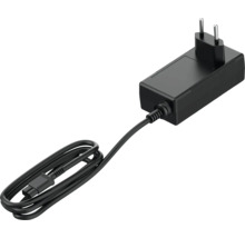 Schwarzes Netzteil mit Kabel und Stecker