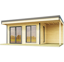 Gartenhaus aus Holz mit überdachter Veranda